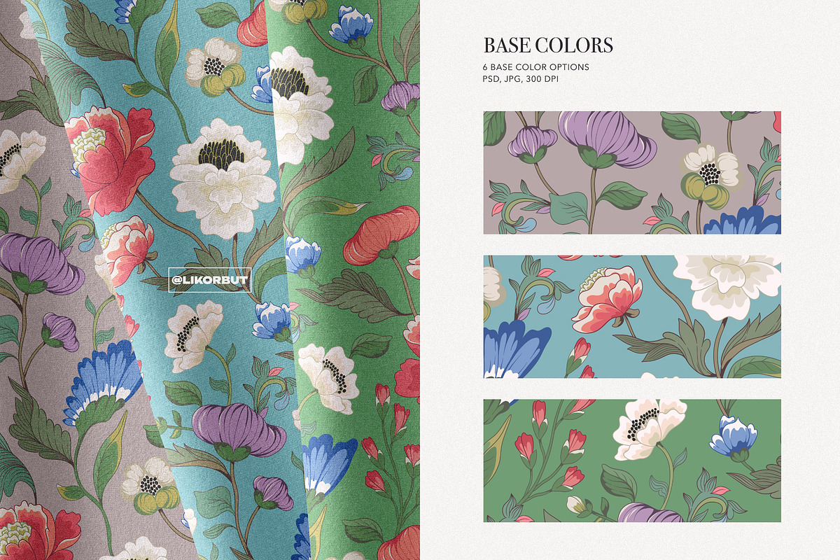Chinoiserie Floral Pattern & Prints, a Pattern Graphic by likorbut (Photo 6 of 13)