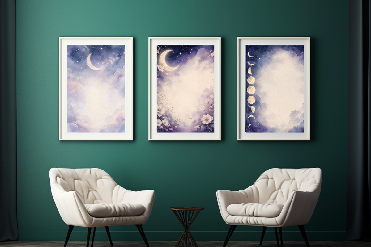 39 Celestial Moon Journal Pages, a Background Graphic by LA Design (Photo 9 of 10)