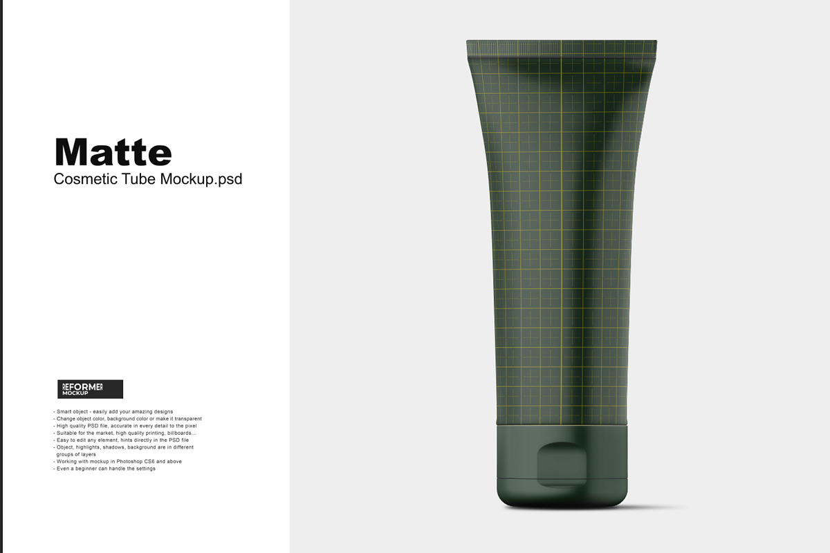 Matte Cosmetic Tube Mockup, a Product Mockup by Reformer Mockup (Photo 4 of 4)