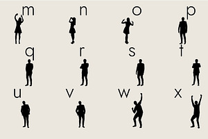 People Silhouettes Dingbats Font