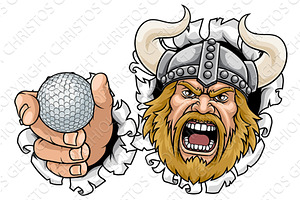 Viking Golf Ball Sports Team Mascot, an Illustration by Christos Georghiou