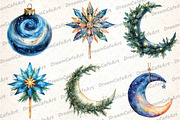 Celestial Christmas Clipart, an Illustration by DreamCafeArt (Thumbnail 2 of 7)