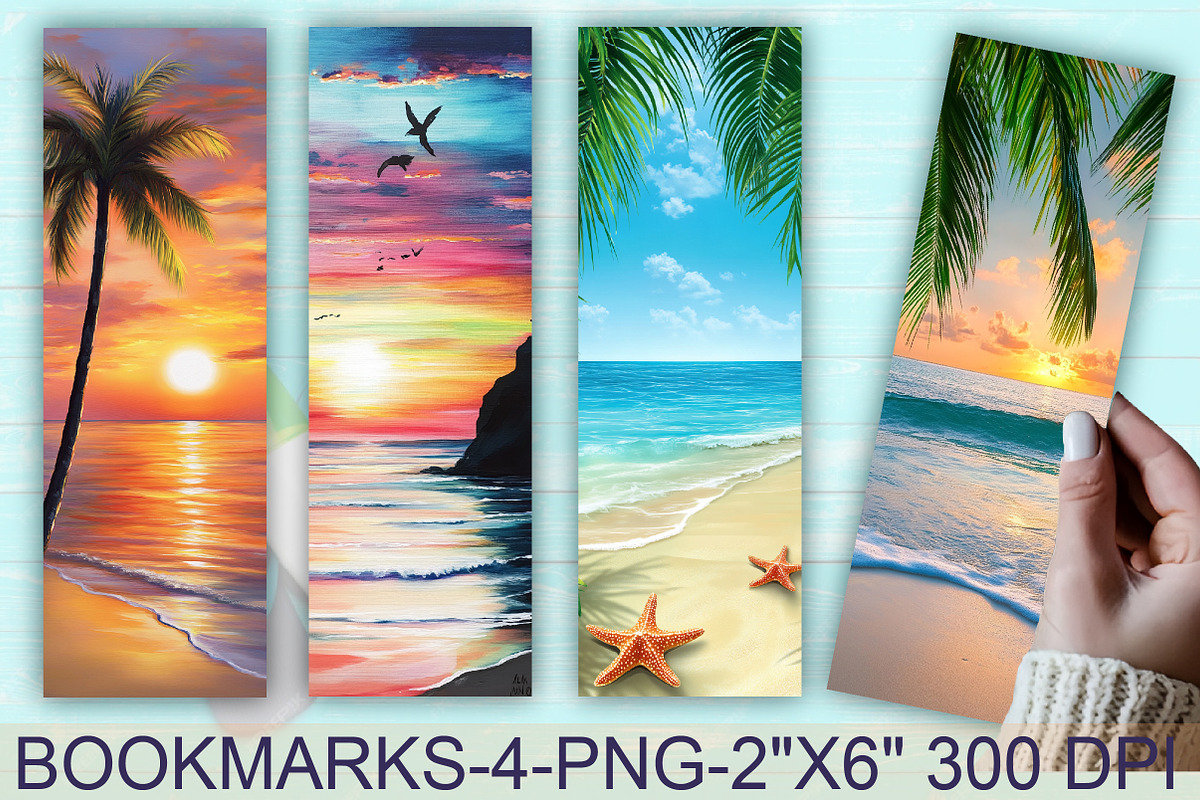 Cute Beach Bookmarks, an Illustration by Libby Wishes