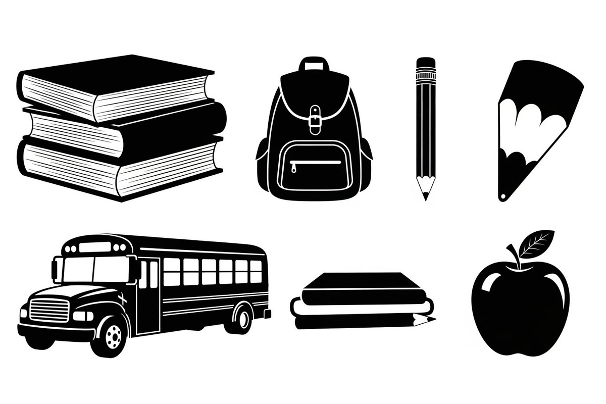 Back To School Silhouette Bundle, an Illustration by Designer_Momina (Photo 13 of 51)