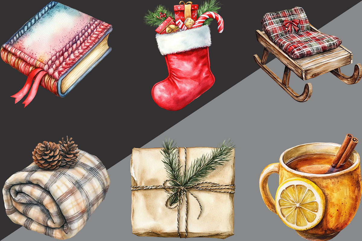Cozy Christmas Time Clipart, an Illustration by Black Bird Studio (Photo 3 of 6)