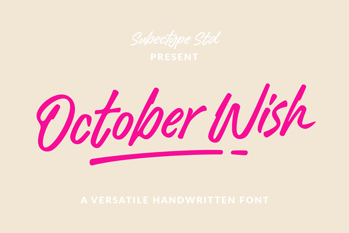 October Wish - Handwritten Font, a Handwritten Font by Subectype Studio (Photo 1 of 5)