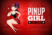 Retro Pinup Party Flyer Template, a Flyer Template by Odin_Design (Thumbnail 2 of 3)
