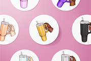 Tumbler Clipart set, an Object Illustration by The GG Shop (Thumbnail 4 of 6)