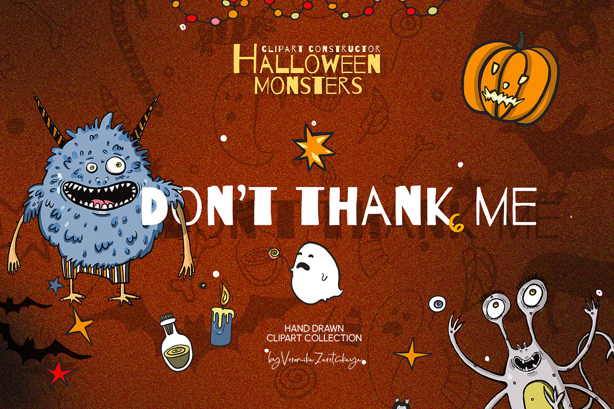 Halloween monsters clipart, a Graphic by ArtSpotVeronika (Photo 10 of 10)