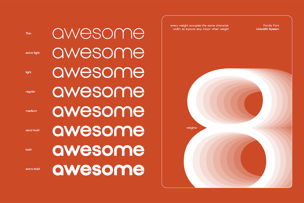 TBJ Cinea Sans Uniwidth Geometric, a Sans Serif Font by Taboja Studio (Photo 3 of 16)