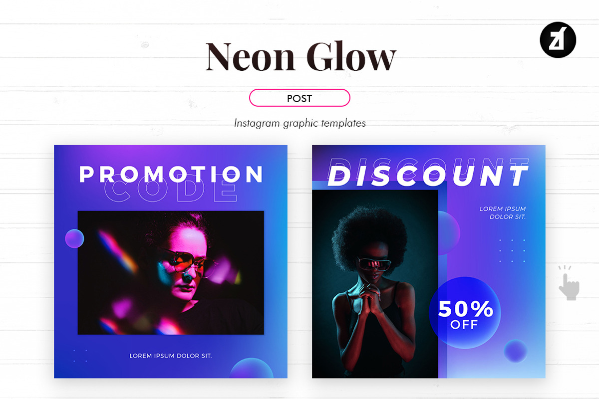 Neon glow social media graphic, a Social Media Template by Chanut is industries (Photo 3 of 11)