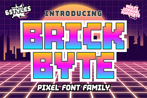 Brick Byte - square-cut display font, a Sans Serif Font by Brown Cupple
