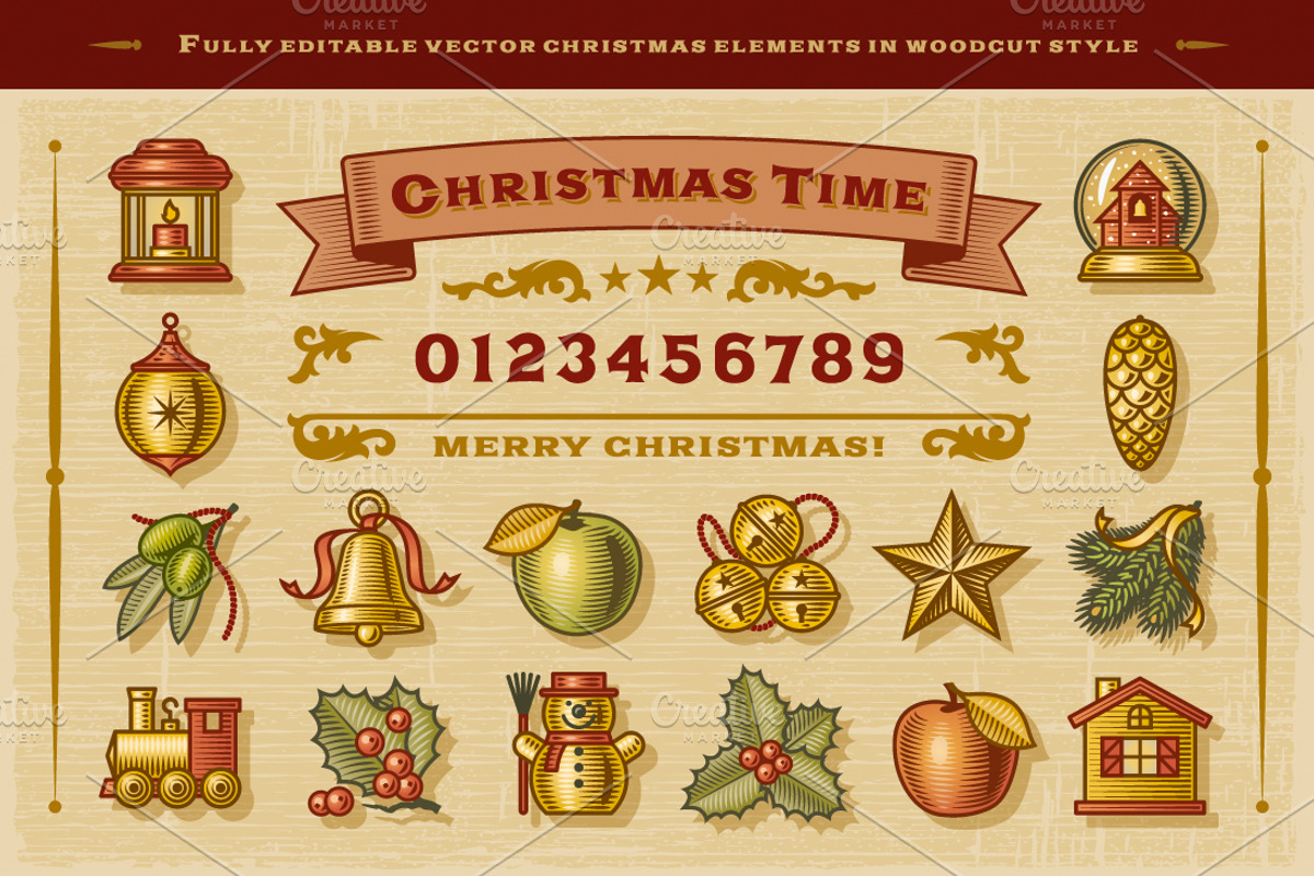Vintage Christmas Advent Calendar, a Decorative Illustration by Retro Graphics (Photo 2 of 3)