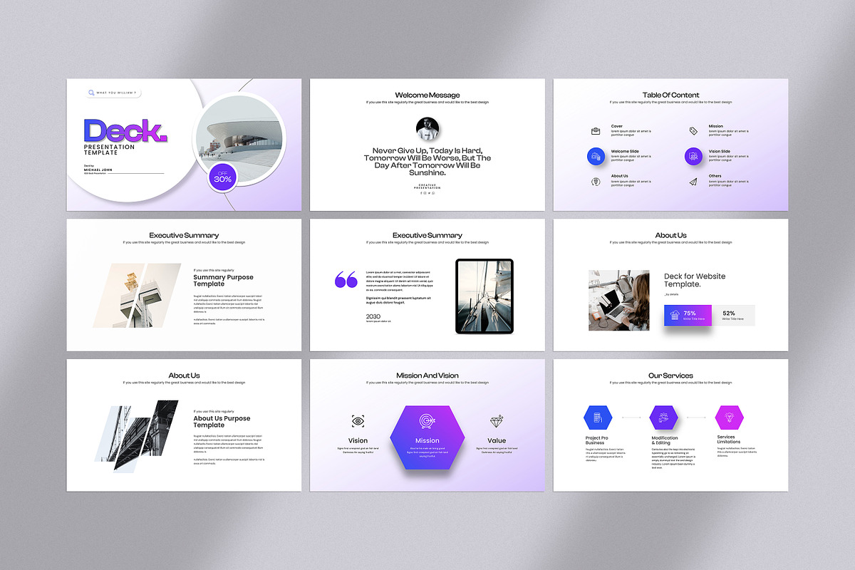 Deck Presentation Template, a Presentation Template by evgenystudio