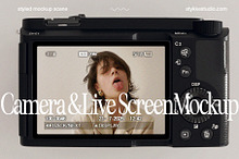 Digital Camera Mockup Live Screen by  in Mockups