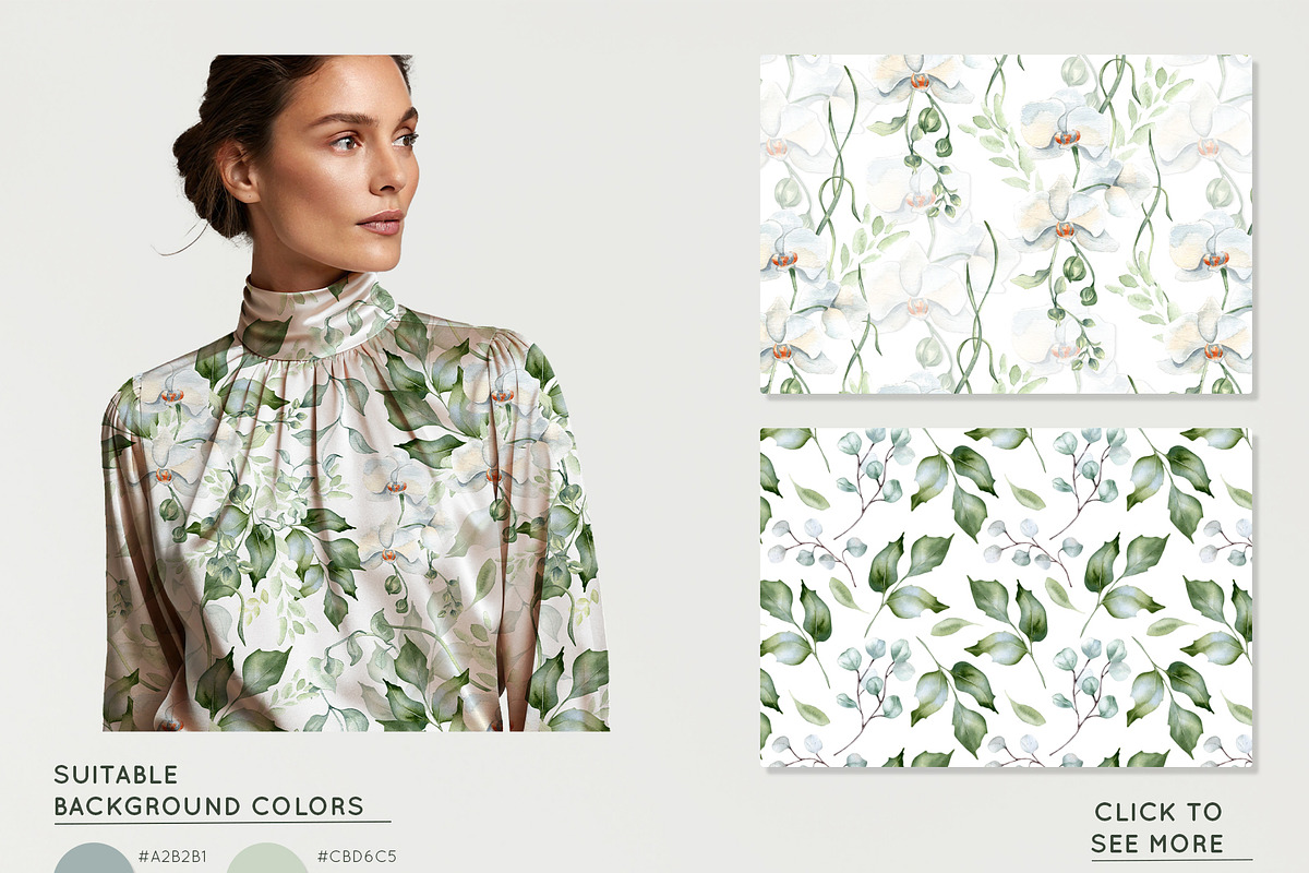 White flowers greenery watercolor, an Illustration by Kate Lanbina (Photo 13 of 16)