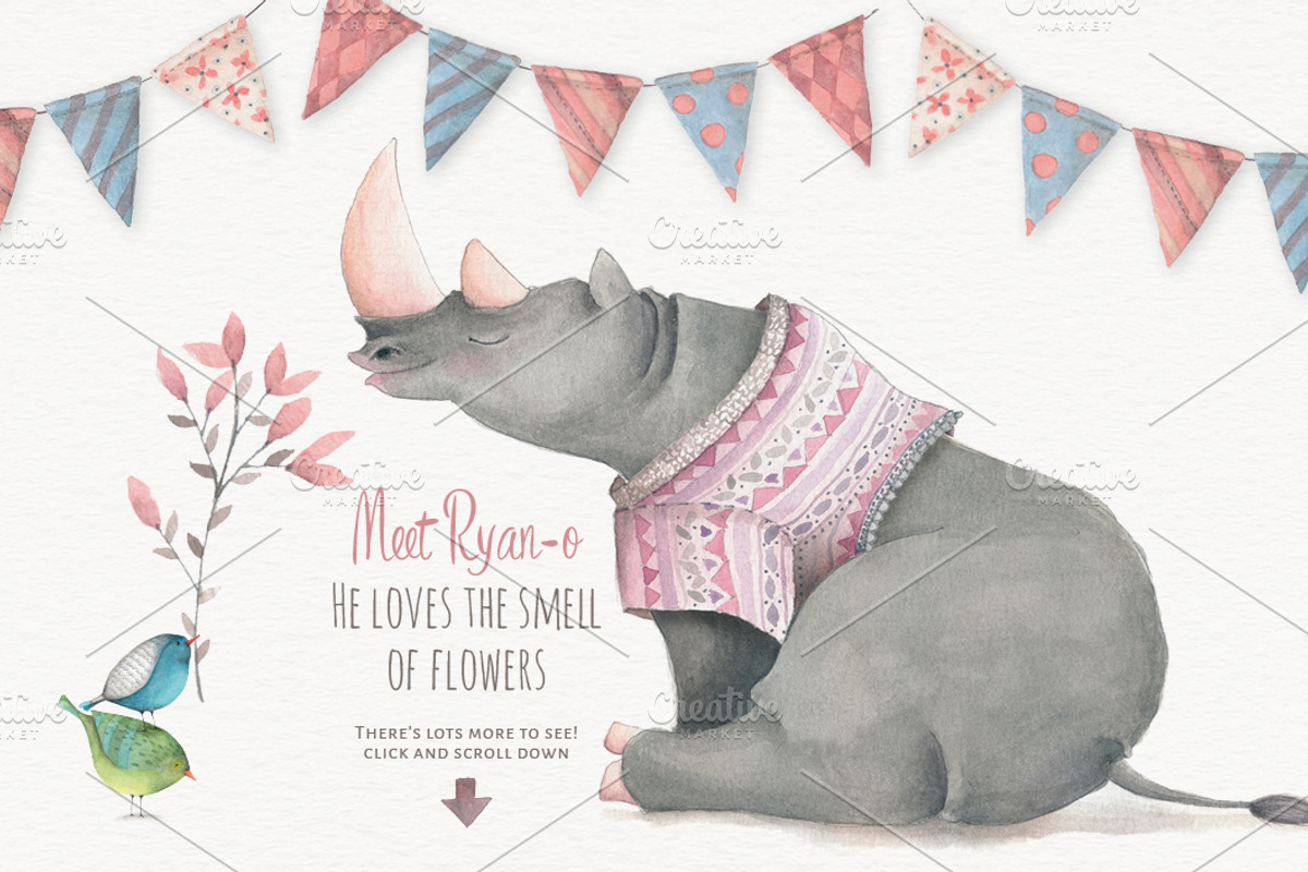 Magical Watercolor graphics Volume 1, an Animal Illustration by Lisa Glanz (Photo 2 of 5)
