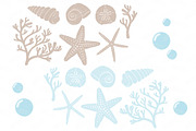 Soft Blue Vector Seashells, an Illustration by Amanda Ilkov (Thumbnail 5 of 5)