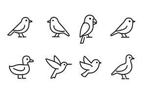 Various bird illustrations in simple, an Animal Illustration by ZinetroN