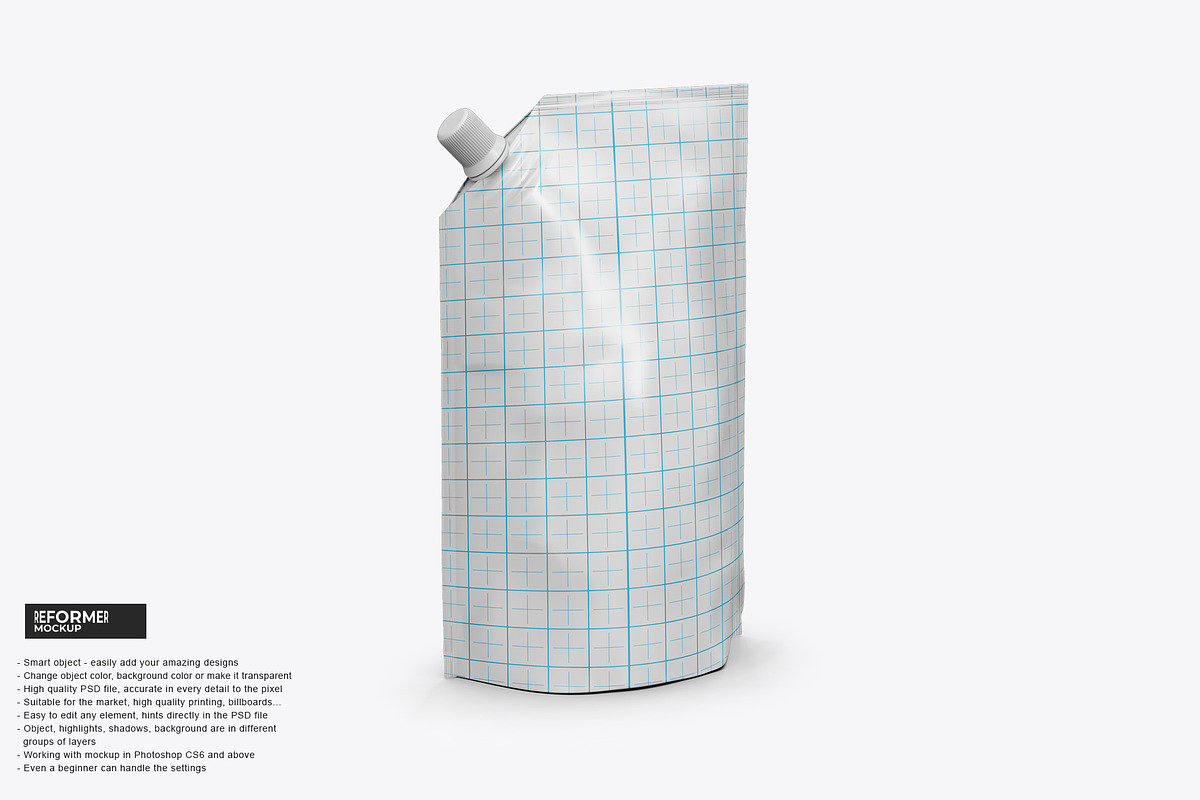 Doy-Pack with Top Cap Spout, a Packaging Mockup by Reformer Mockup (Photo 3 of 4)