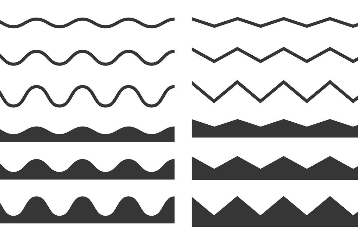 Seamless Wave and Zigzag Pattern Set, a Templates & Theme by in8finity