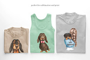 Dachshund dog watercolor clipart., an Illustration by SavinV (Thumbnail 5 of 7)