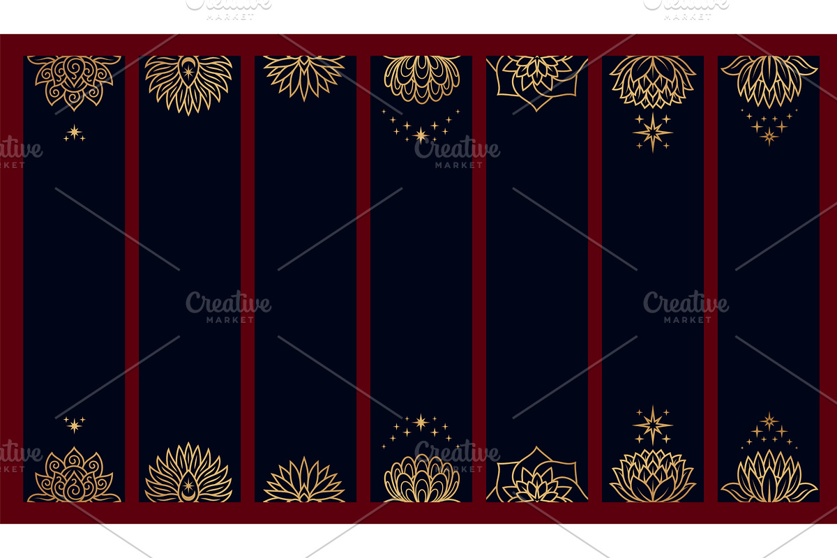 Decorative bookmarks. Banners with, an Illustration by LadadikArt