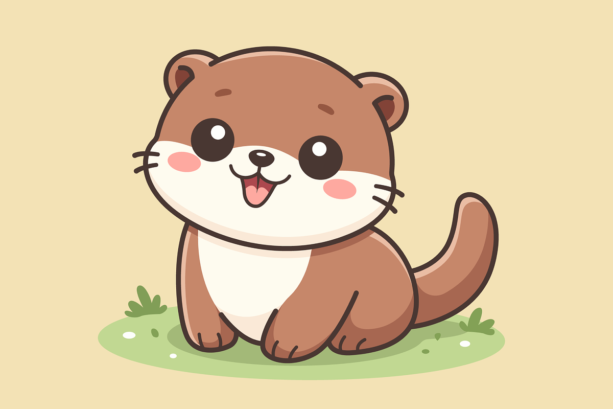 Cute Otter Cartoon Character, an Animal Illustration by Artpon Illustration (Photo 3 of 3)