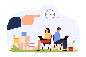 Overworked Facing Paperwork design, a Person Illustration by Flashvector