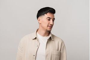 Earphones mockup blending fashion, a Person Photo by AD Stock Images