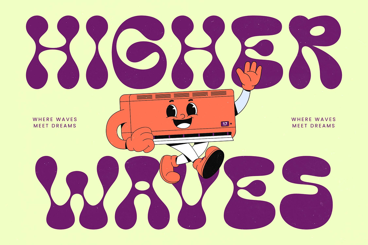Funky Motion - Groovy Display Font, a Serif Font by timelesstype.co (Photo 4 of 20)