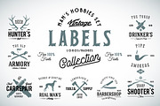 9 Vintage Labels for Men's Hobbies, an Illustration by Createvil (Thumbnail 1 of 7)