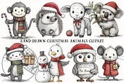 Hand-Drawn Christmas Animals Clipart, an Illustration by OK Design (Thumbnail 2 of 6)