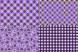 Seamless Purple Bandana Patterns