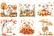 Cute Autumn Sheep Sublimation, an Illustration by CitraGraphics (Thumbnail 2 of 6)