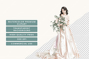 Watercolor Wedding Clipart Bundle, a Person Illustration by BusyDaydesign (Thumbnail 7 of 9)
