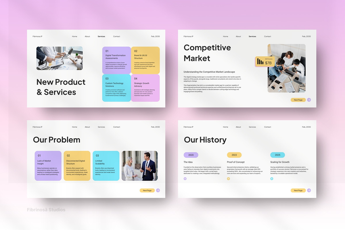 Business Strategy Pitch Deck, a Presentation Template by FIBRINOSÄ (Photo 2 of 6)