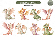 Watercolor Fantasy Baby Dragons Set, an Illustration by TatiMockup (Thumbnail 4 of 7)