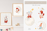 Magic dreams watercolor collection, an Animal Illustration by AfonshinaArt (Thumbnail 3 of 12)