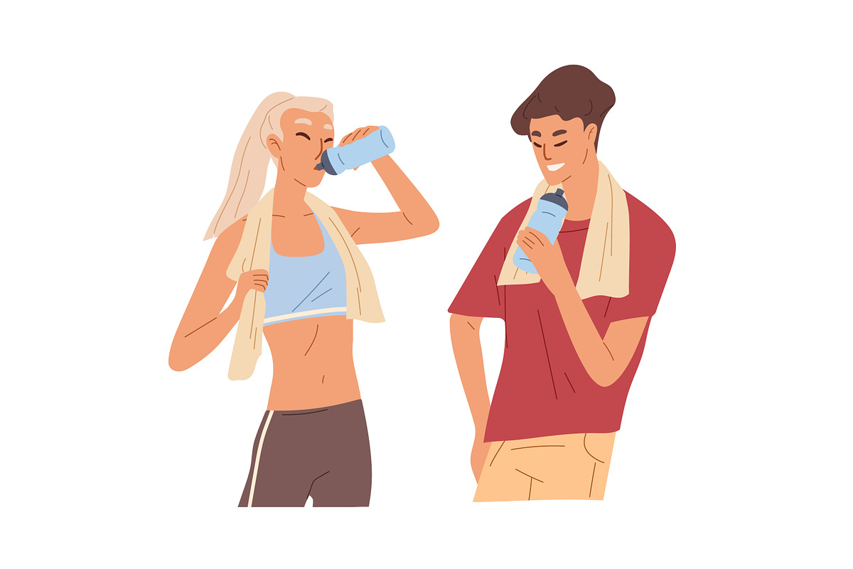 People drinking water set, a Person Illustration by Good Studio (Photo 4 of 8)