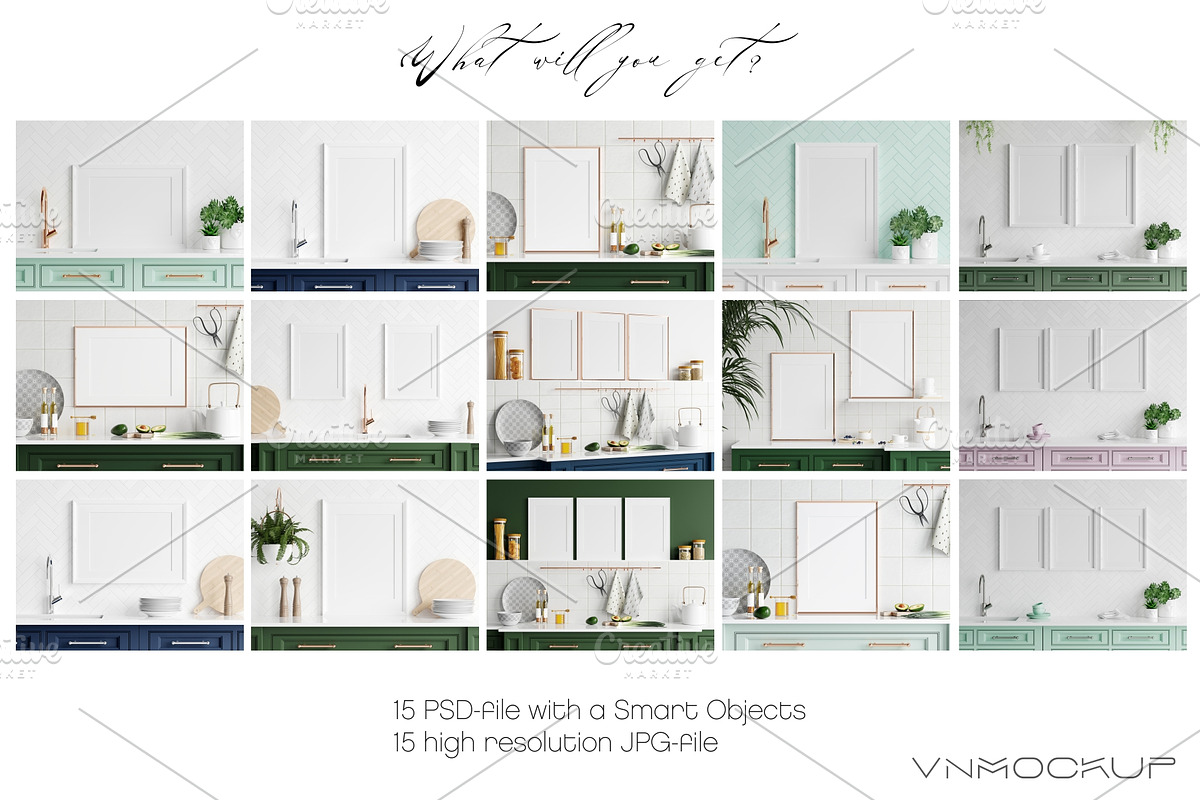 Kitchen Frame Bundle - 15 Mockups, a Print Template by VNmockup (Photo 5 of 7)