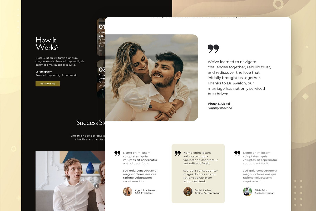 Couples Therapist Website Template, a Landing Page Template by Kromatic Design Studio (Photo 2 of 10)