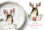 Magical Winter.Watercolor collection, an Animal Illustration by Kate_Rina (Thumbnail 3 of 7)