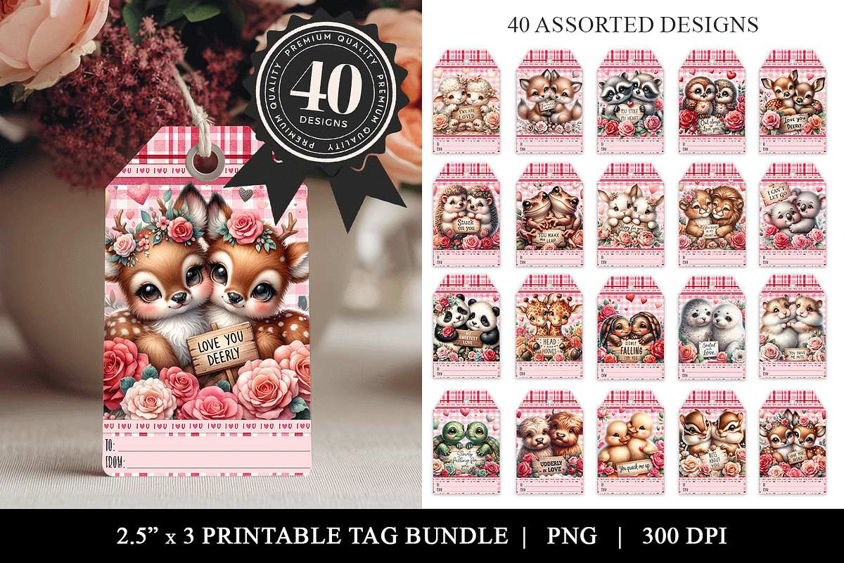Valentine Printable Gift Tag Bundle, a Stationery Template by Bijou Bay (Photo 1 of 2)