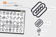 Fastfood Line Icons Set, an Outline Icon by Voysla's Shop (Thumbnail 3 of 4)