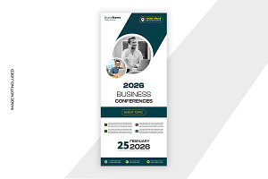 Business conference roll up banner, a Poster Template by graphics city