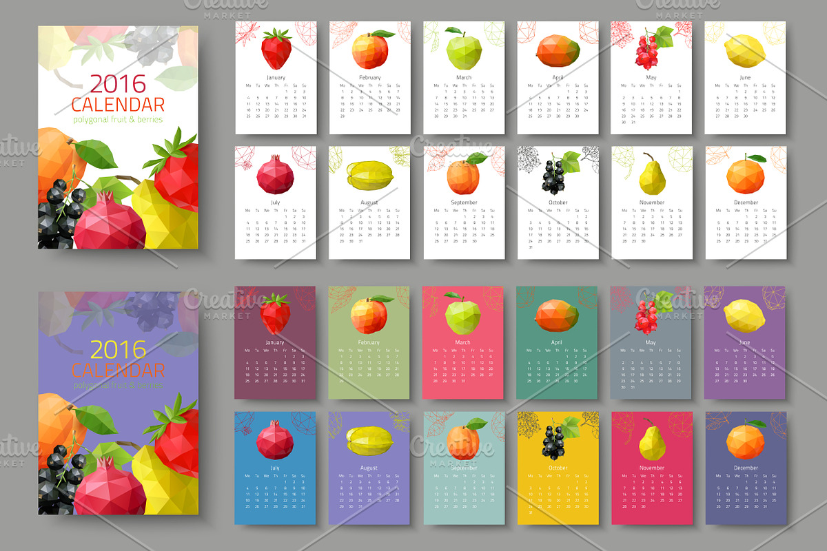 Geometrical calendars of 2016, a Graphic by samarka