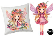 Floral Fairies watercolor clipart, a Decorative Illustration by AMBillustrations (Thumbnail 4 of 5)