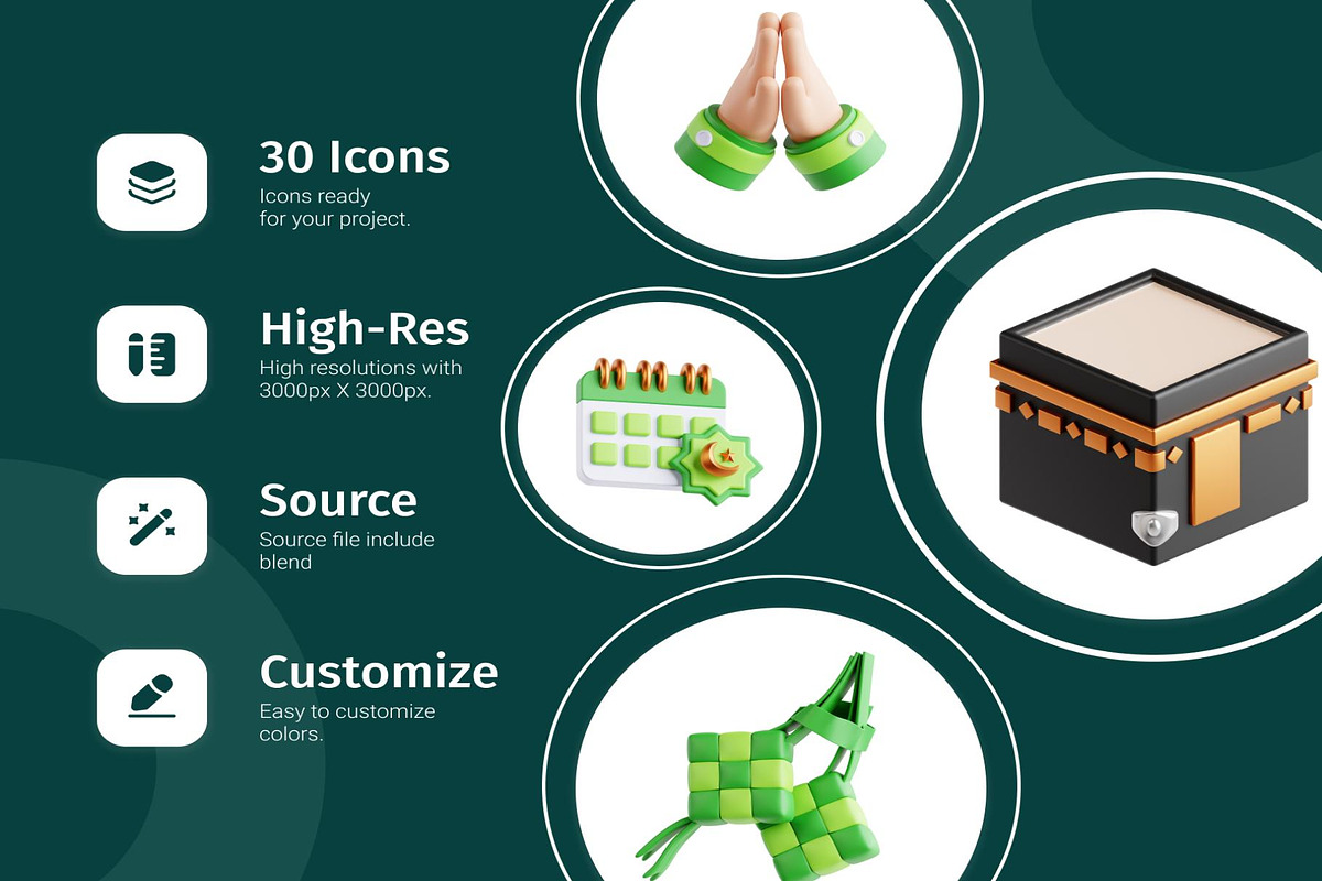 3D Ramadan Icon Set, a Food & Drink 3D Model by Lumina_ui_ux202 (Photo 2 of 8)