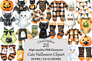 Cute Halloween Clipart, a Seasonal Illustration by CitraGraphics (Thumbnail 1 of 6)